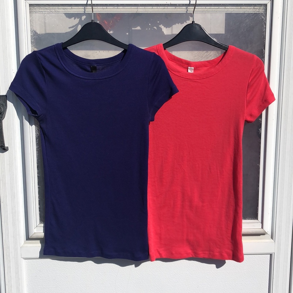 VS Tee Shop HOT PINK & ROYAL BLUE set of 2 Tees / Small